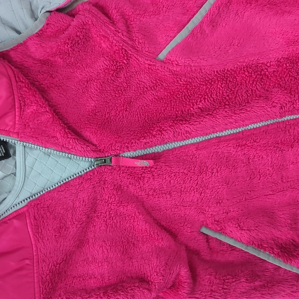 The North Face Kids Pink and Gray Hoodie Vest, Size Girls 10 - Picture 3 of 8